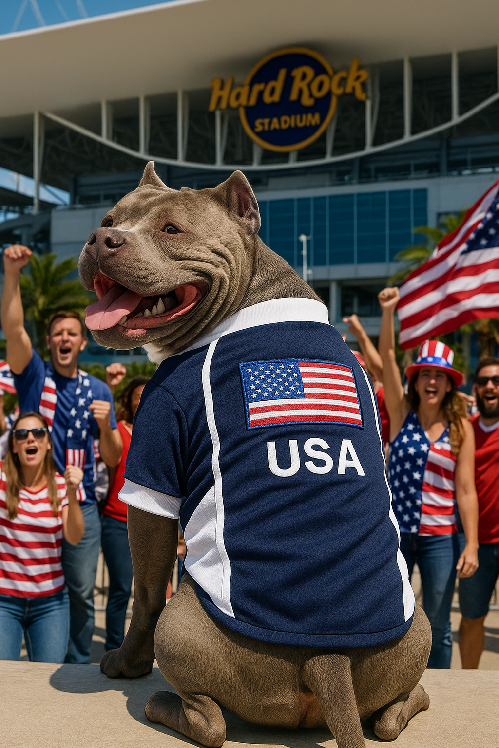 Parisian Pet Team USA Dog T-Shirt-Red, White, & Blue
