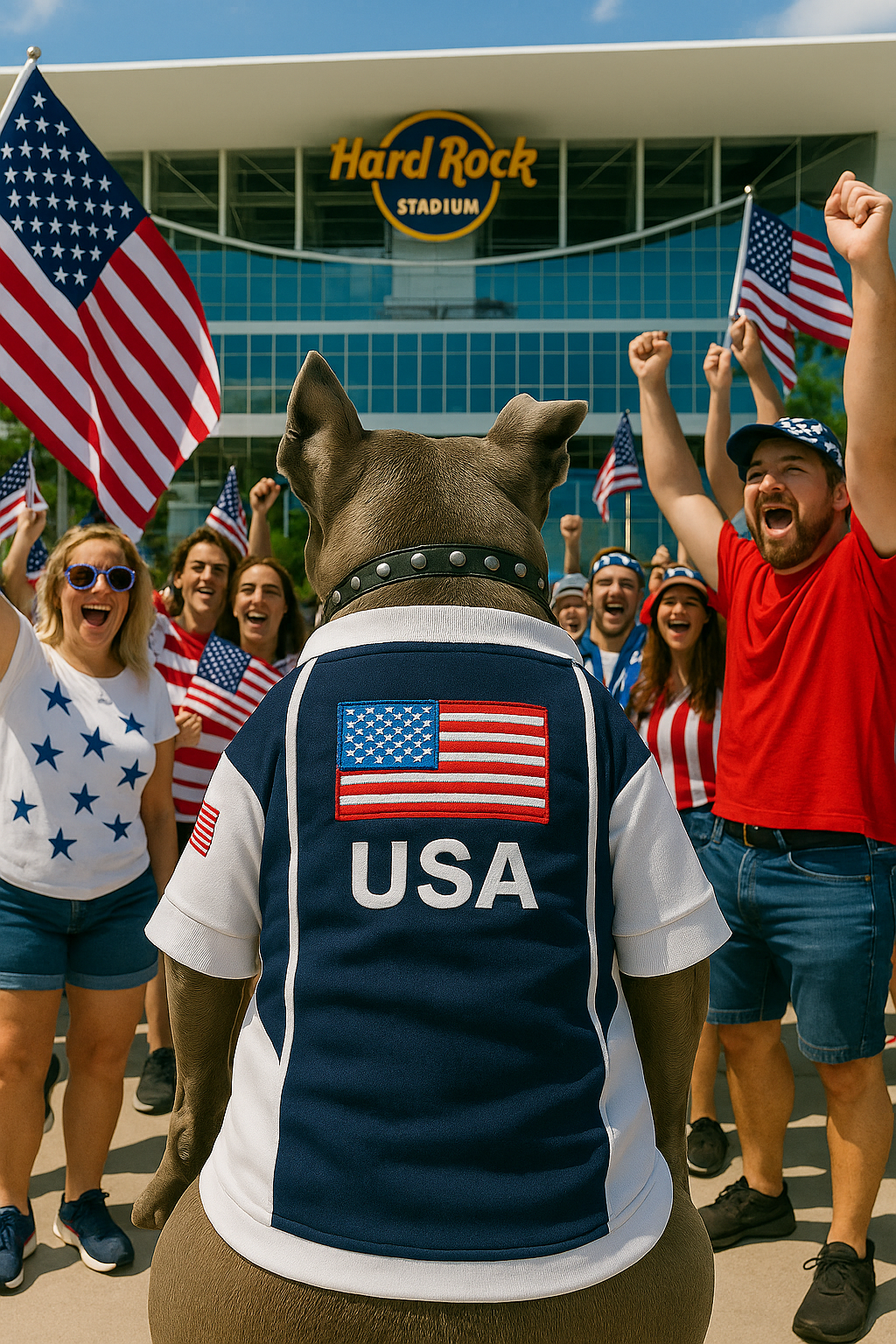 Parisian Pet Team USA Dog T-Shirt-Red, White, & Blue
