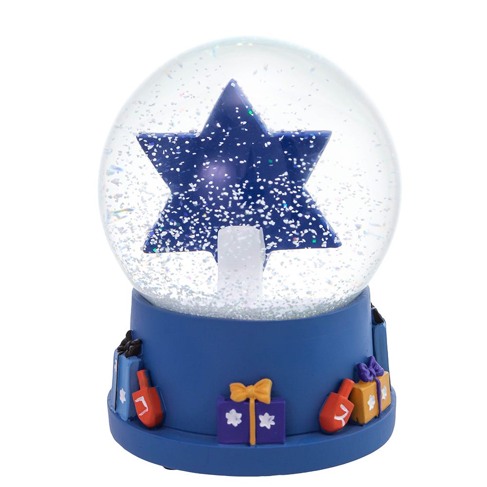 Kurt Adler 100MM Musical Hanukkah Star of David Waterglobe