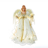 Kurt Adler 14-Inch Battery-Operated Ivory and Gold LED Angel Treetop