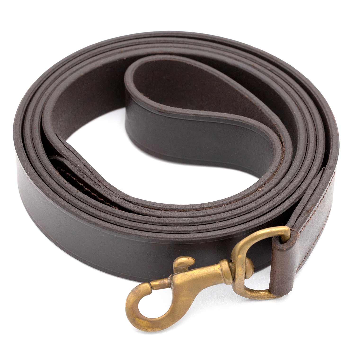 Jeffers Flat Leather Dog Leash with Hand Strap Handle, 6L