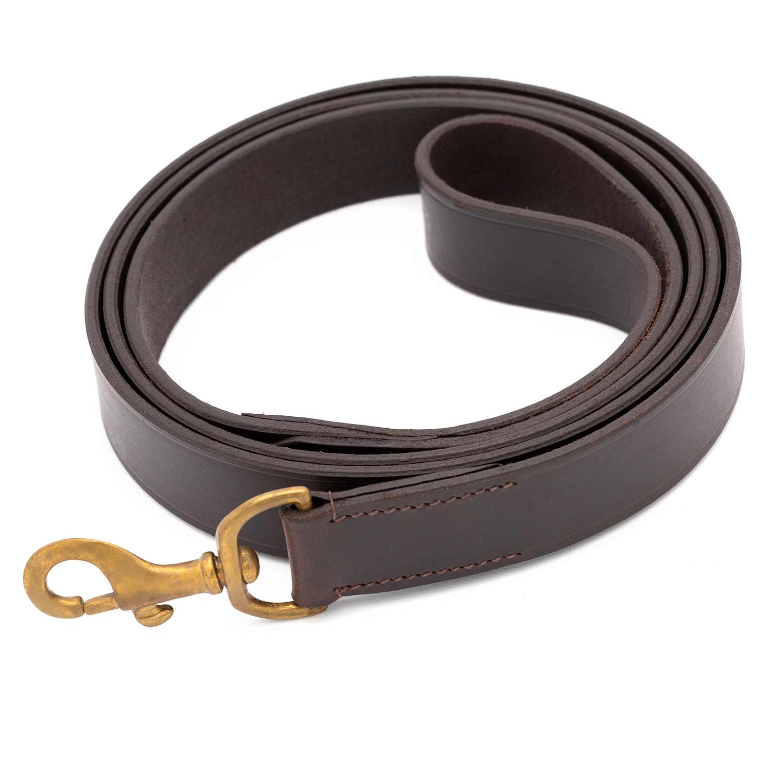 Jeffers Flat Leather Dog Leash with Hand Strap Handle, 6L