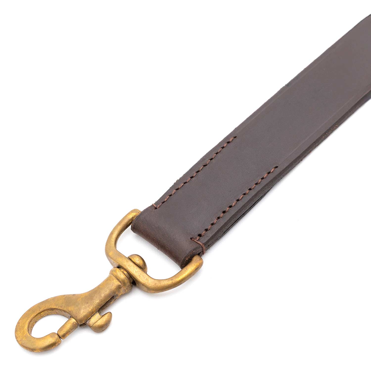 Jeffers Flat Leather Dog Leash with Hand Strap Handle, 6L
