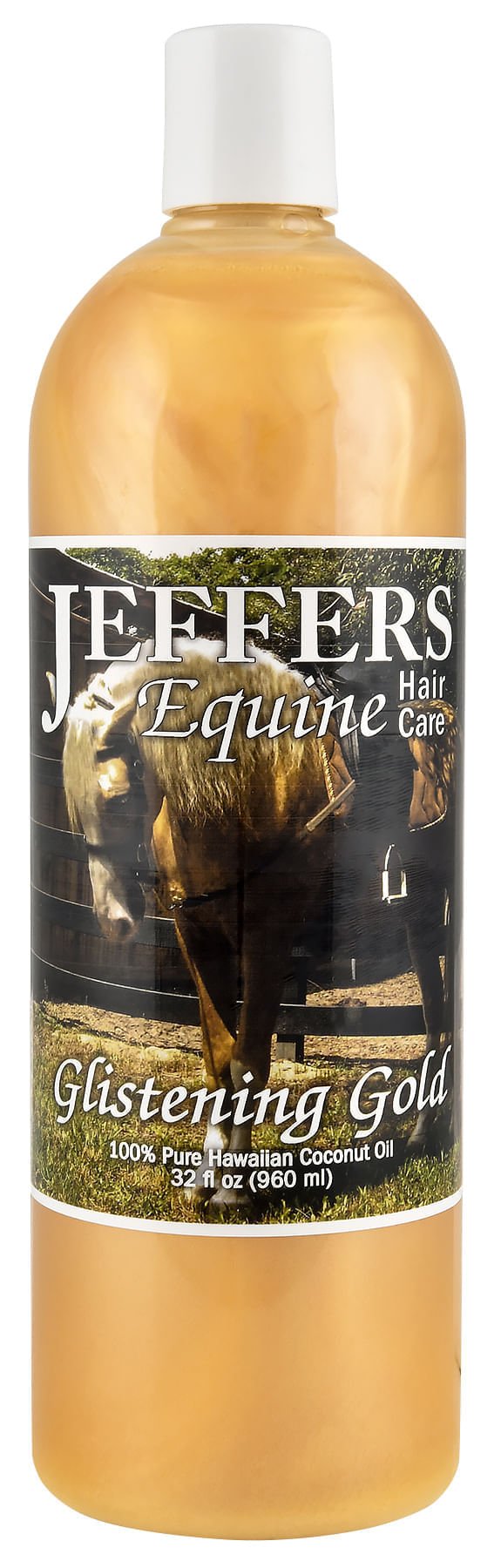 Jeffers Equine Glistening Gold All-Natural Tearless Horse Shampoo with Pure Hawaiian Coconut Oil