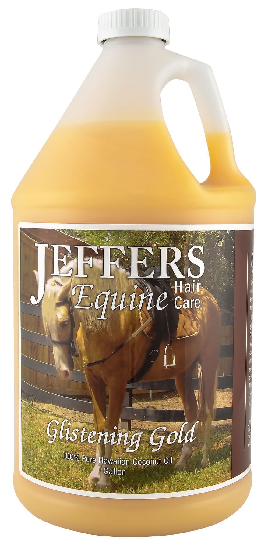 Jeffers Equine Glistening Gold All-Natural Tearless Horse Shampoo with Pure Hawaiian Coconut Oil