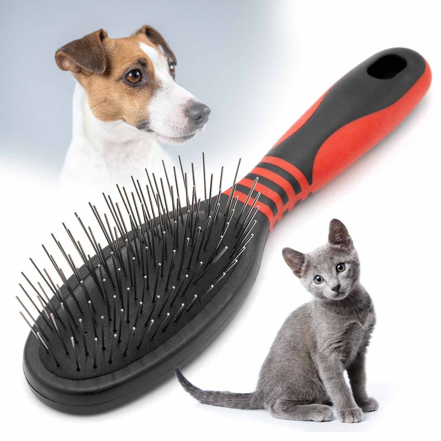 Jeffers Pin Brush for Pet Grooming, Medium