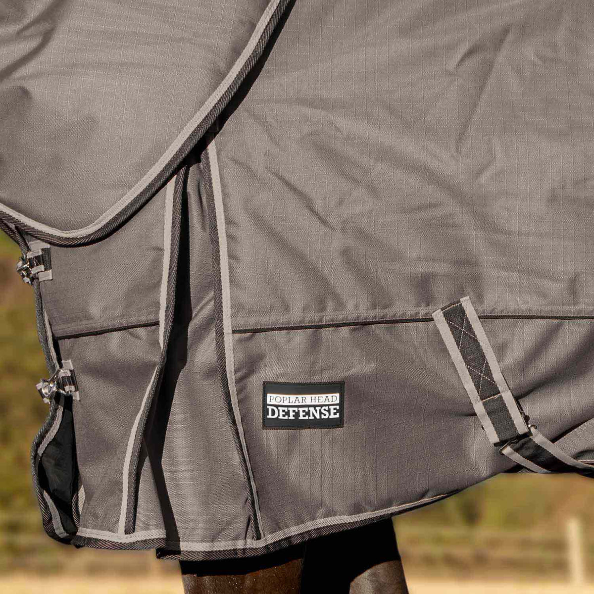Jeffers Poplar Head – "Defense" 1680 Denier Turnout Blanket with Detachable Neck, 360 Gram, Plymouth Brown