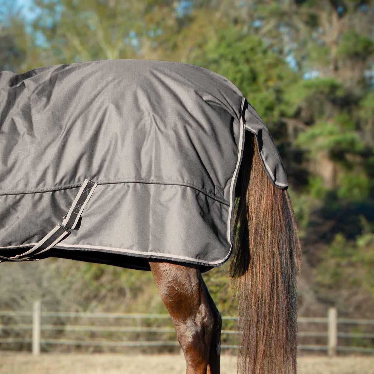 Jeffers Poplar Head – "Defense" 1680 Denier Turnout Blanket with High Neck, 240 Gram, Plymouth Brown