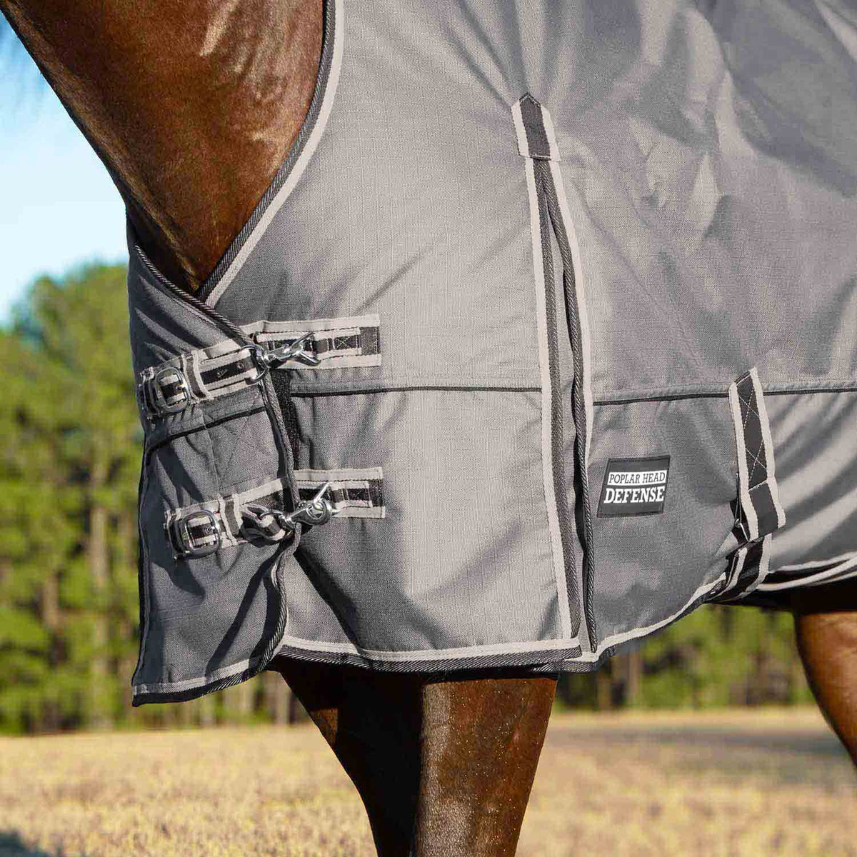 Jeffers Poplar Head – "Defense" 1680 Denier Turnout Blanket with High Neck, 240 Gram, Plymouth Brown