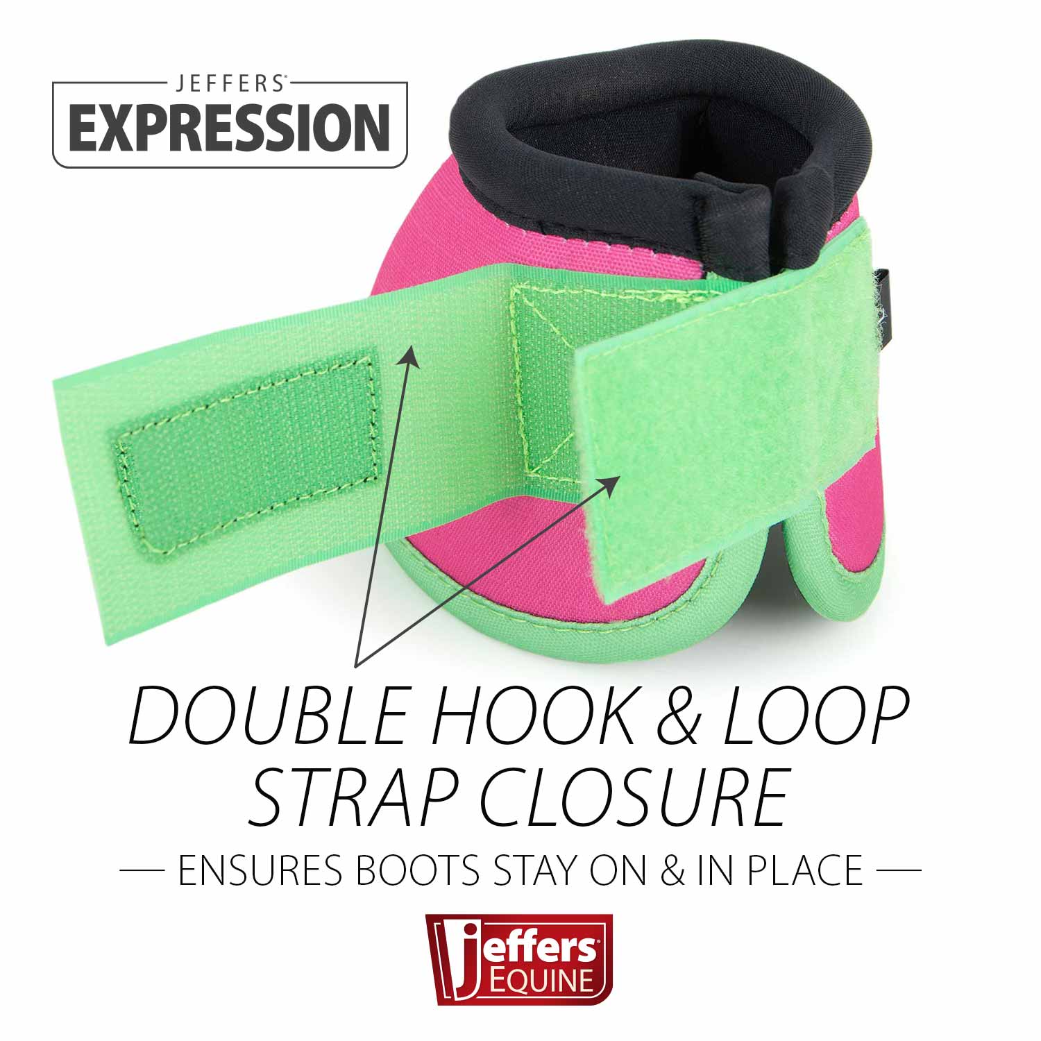 Jeffers Expression Neon No-Turn Bell Boots for Horses