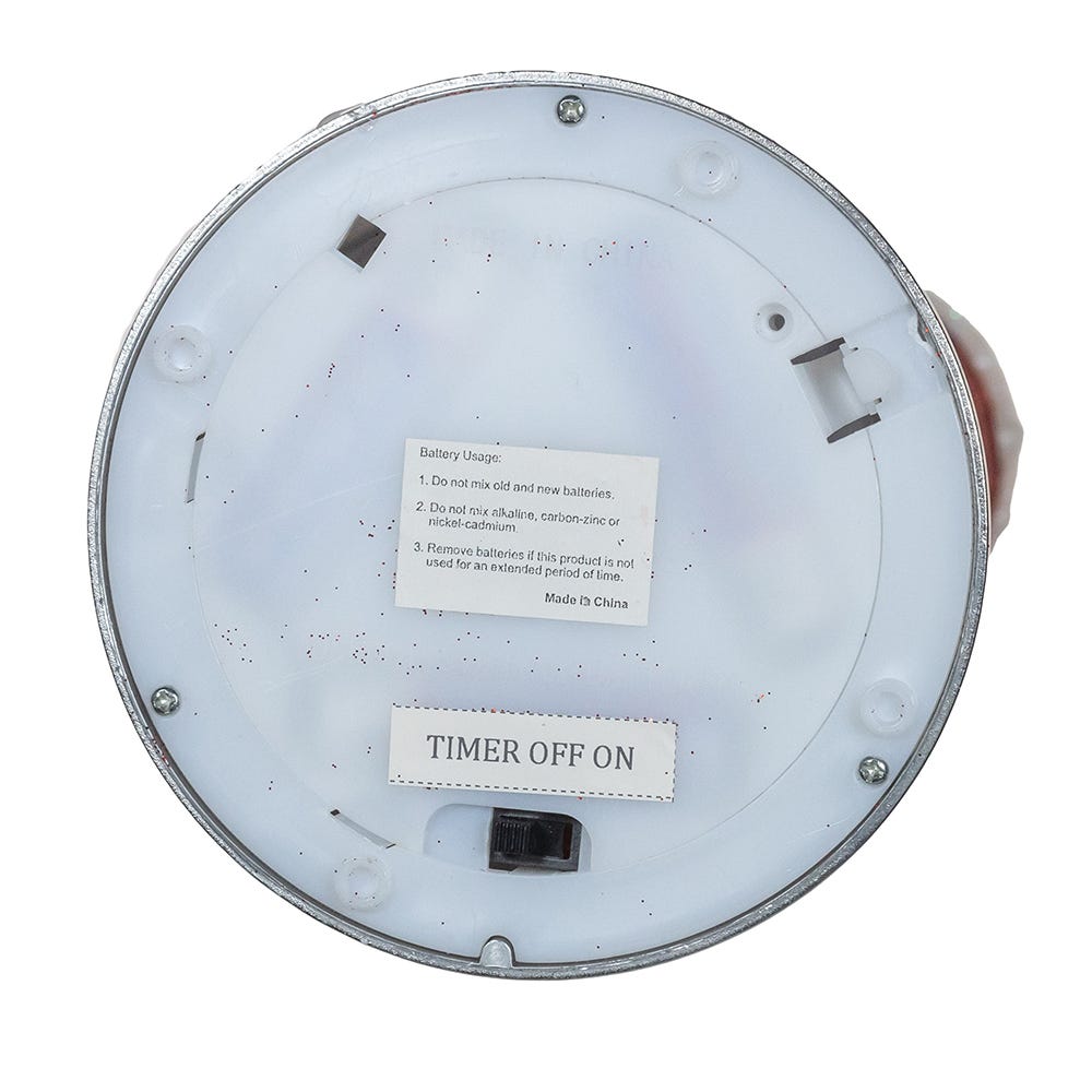 Kurt Adler 19.63-Inch Battery Operated Red Glittered Candle with Warm White LED Flicker Flame