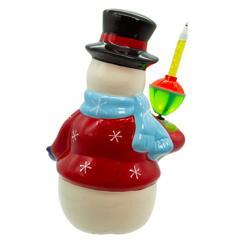 Kurt Adler 10-Inch Ceramic Snowman With Bubble Light