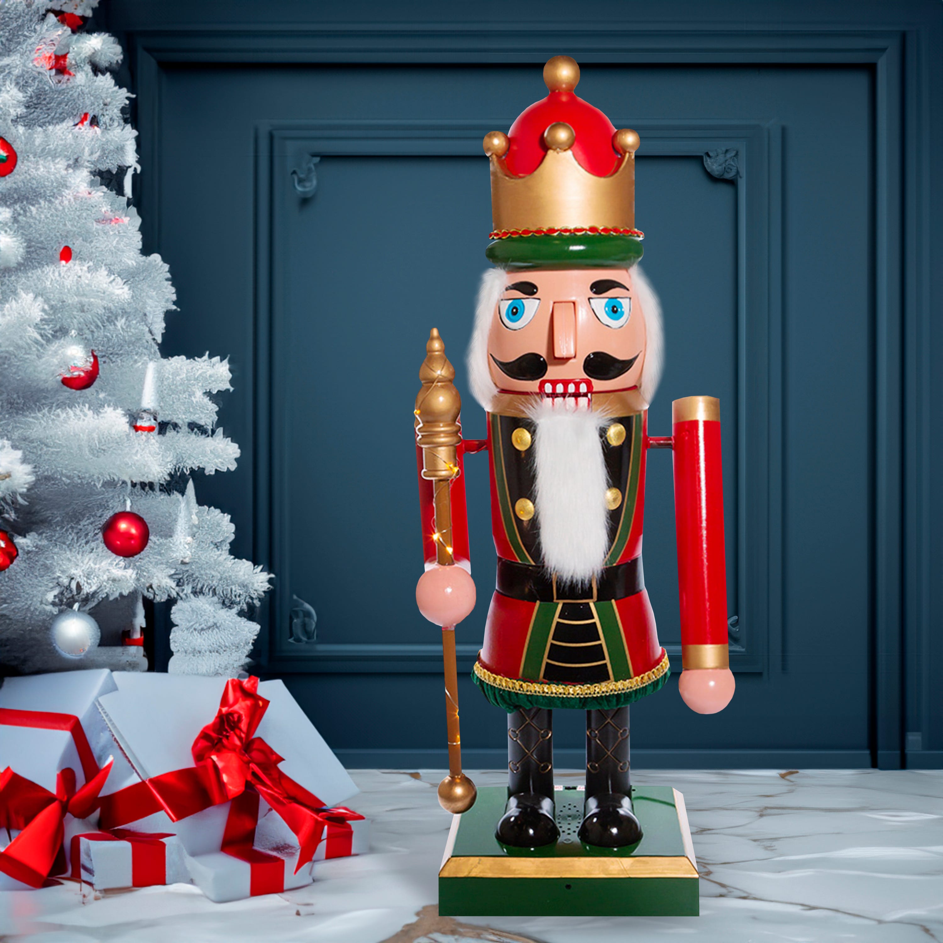 Kurt Adler 43-Inch Lighted Musical Collapsible Nutcracker