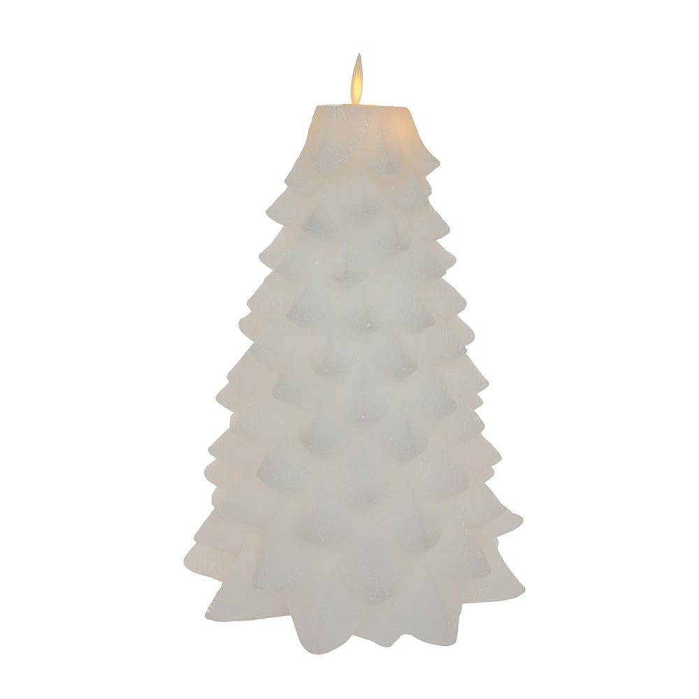 Kurt Adler 9-Inch Battery Operated White Christmas Tree Candle with LED Flicker Flame