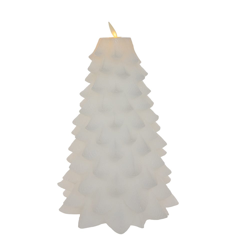 Kurt Adler 9-Inch Battery Operated White Christmas Tree Candle with LED Flicker Flame