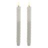 Kurt Adler 9.7-Inch Battery Operated LED Flicker Flame Diamond Shaped Taper Candle Set