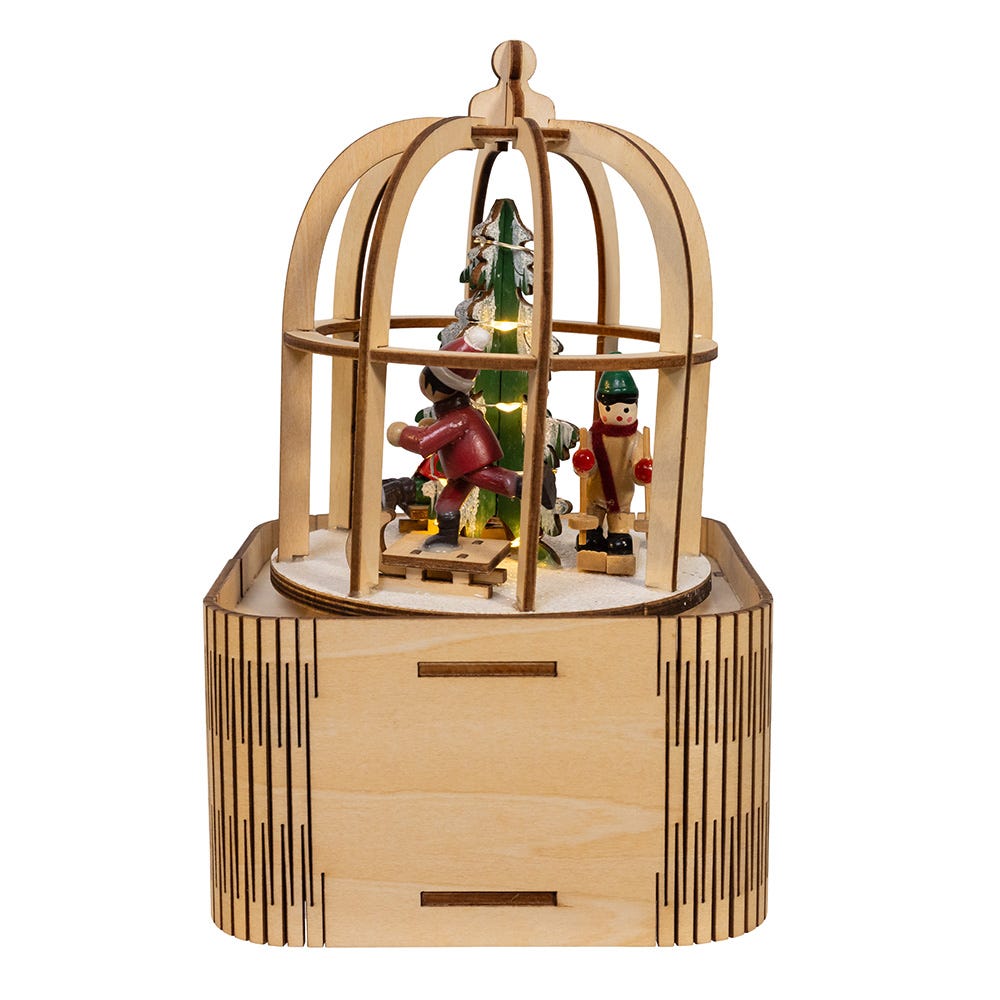 Kurt Adler 7-Inch Battery-Operated LED Lighted Music Box