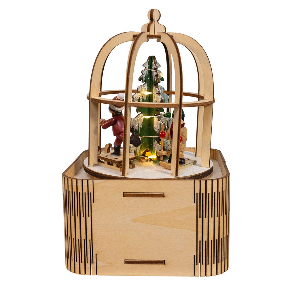 Kurt Adler 7-Inch Battery-Operated LED Lighted Music Box