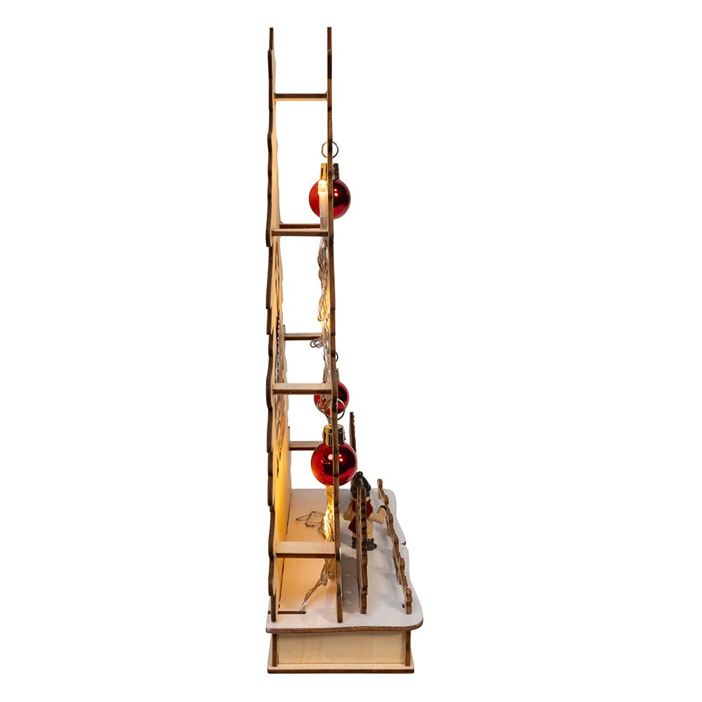 Kurt Adler 13-Inch Battery Operated LED Lighted Tree With Village Scene Table Piece