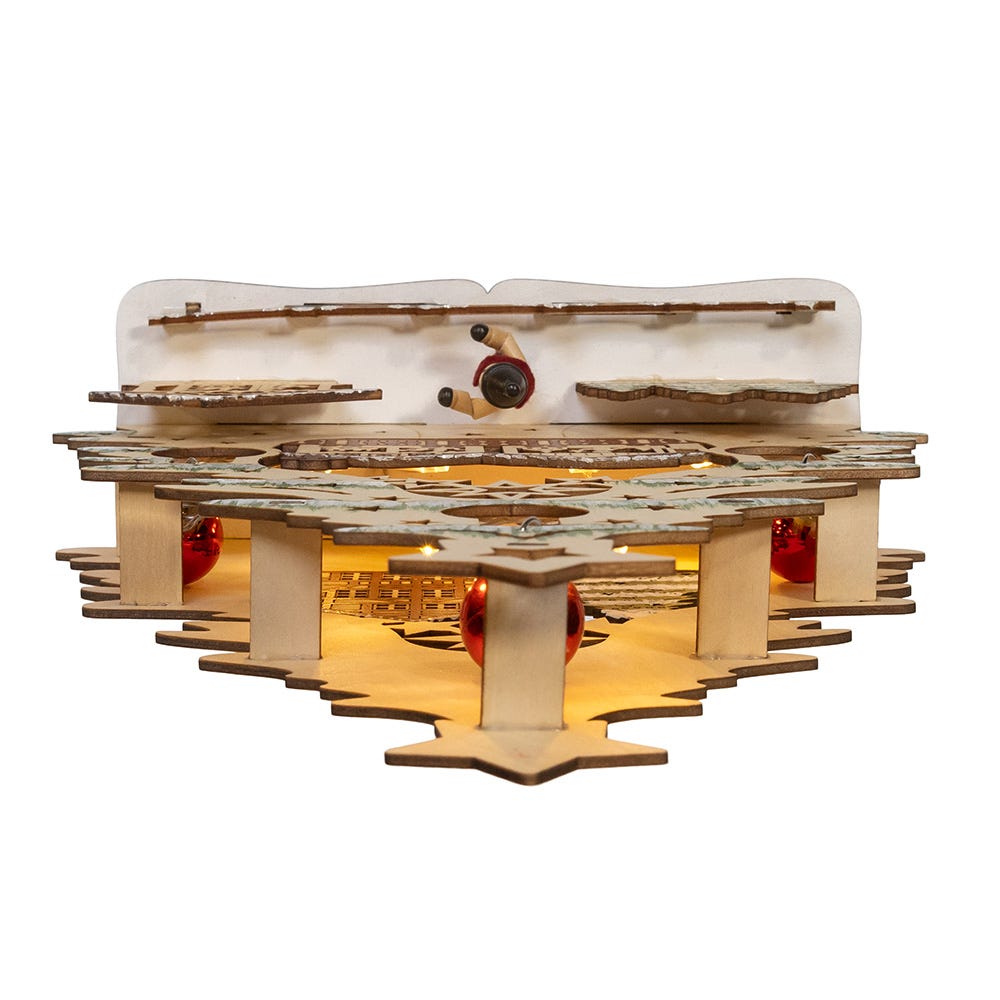 Kurt Adler 13-Inch Battery Operated LED Lighted Tree With Village Scene Table Piece