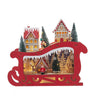 Kurt Adler 13.77-Inch Battery Operated LED Lighted Sleigh With Village Scene Table Piece
