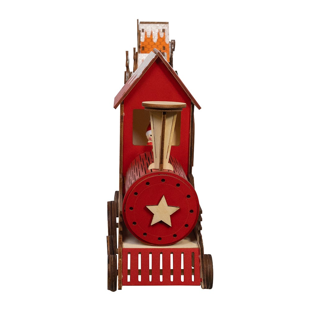 Kurt Adler 22.24-Inch Battery Operated LED Lighted Truck With Santa and Home Scene Table Piece