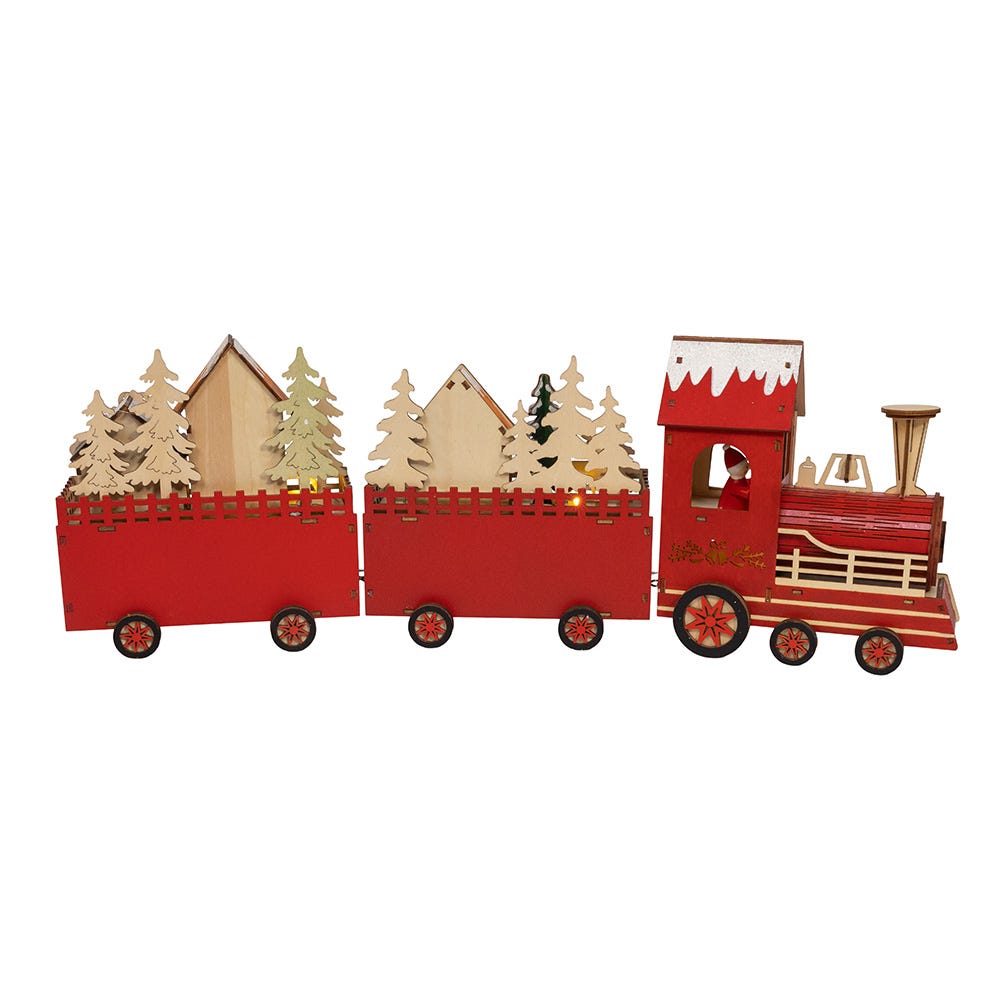 Kurt Adler 22.24-Inch Battery Operated LED Lighted Truck With Santa and Home Scene Table Piece
