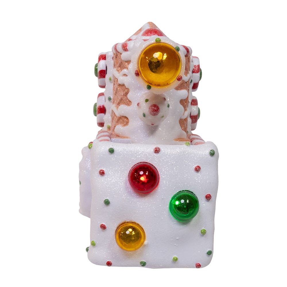 Kurt Adler 7.5-Inch Battery Operated USB LED Lighted Santa Train Lantern with Spinning Glitter Water.