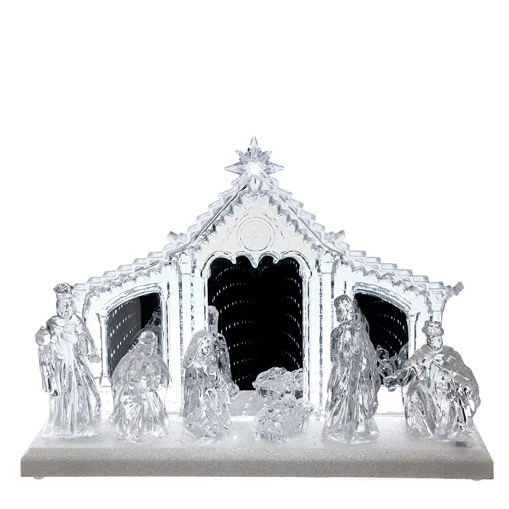 Kurt Adler 9.65-Inch Battery-Operated LED Musical Nativity Scene