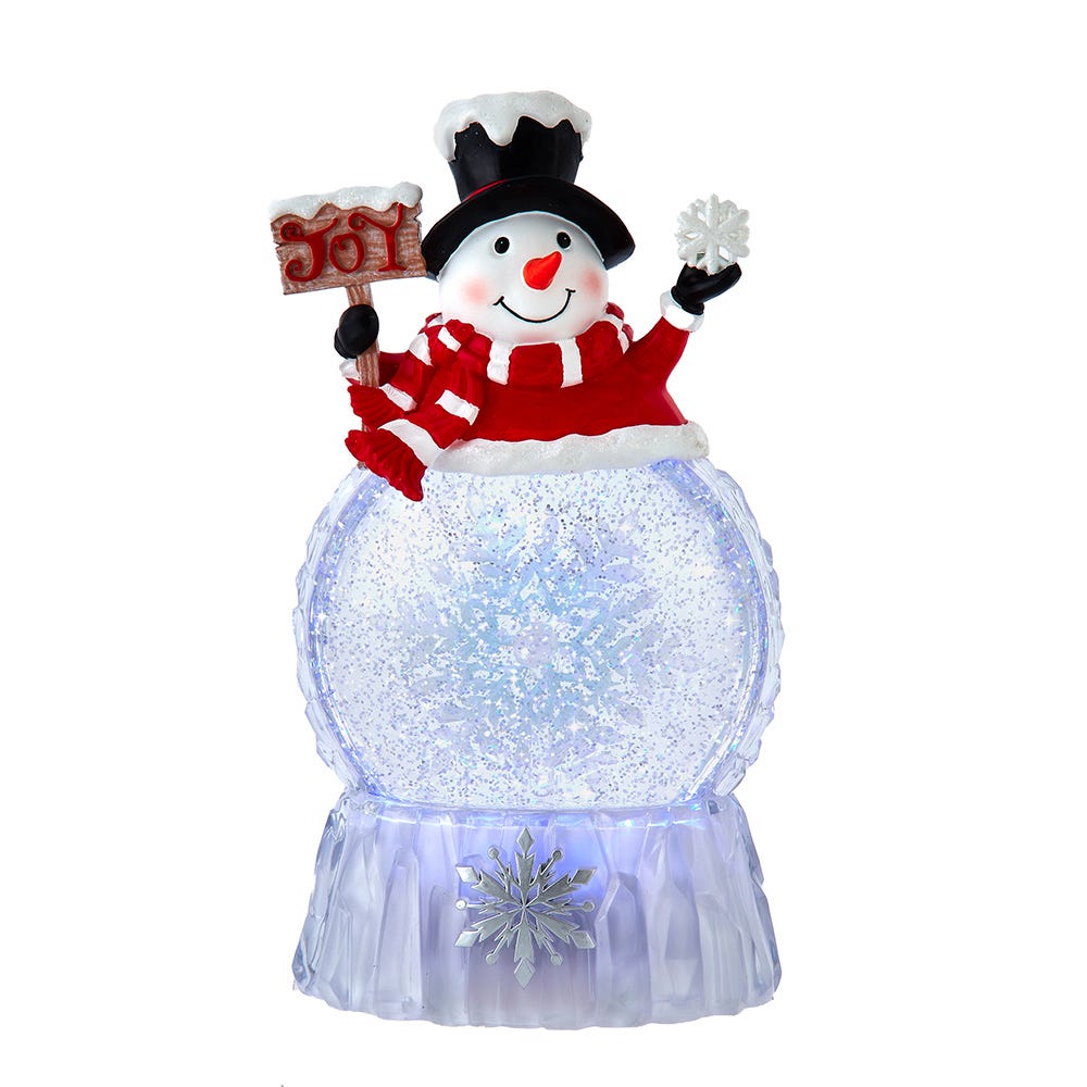 Kurt Adler 9.25-Inch Battery Operated USB Christmas Snowman Water Globe
