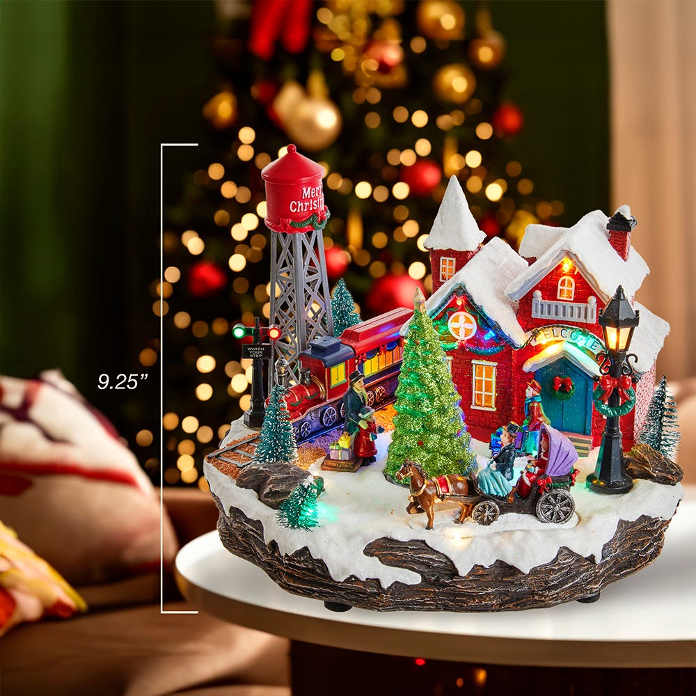 Kurt Adler 9.25-Inch Light Up Musical Christmas Village