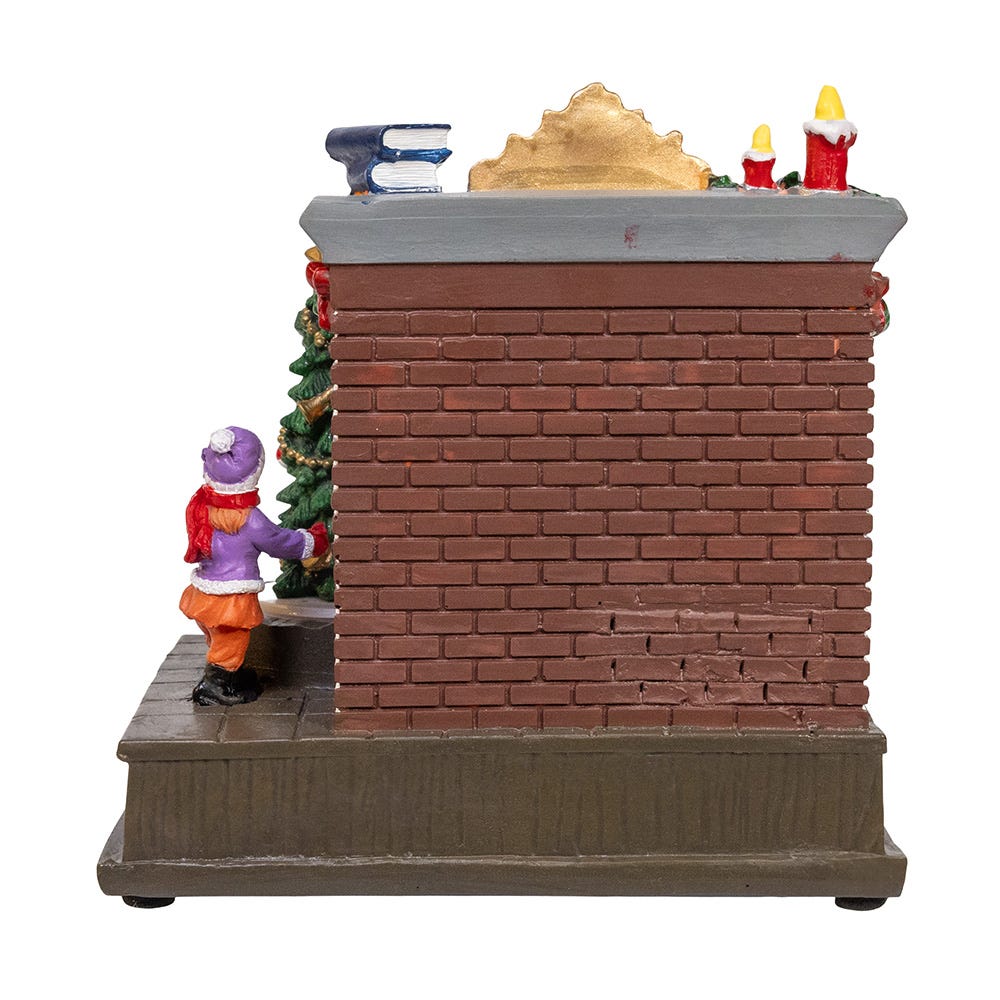 Kurt Adler Battery Operated Animated Fireplace Scene with Santa and Tree