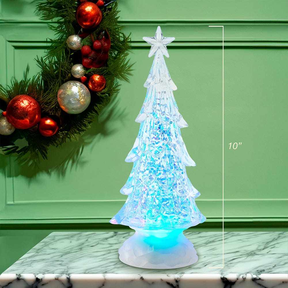 Kurt Adler 10-Inch Battery-Operated LED Lit Tree with Water Table Piece