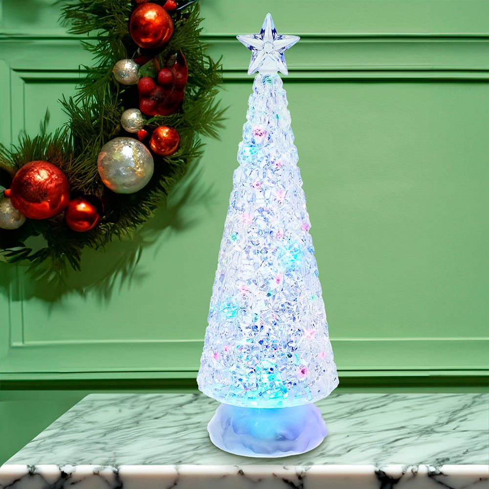 Kurt Adler 13-Inch Battery-Operated LED Lit Tree with Water Table Piece