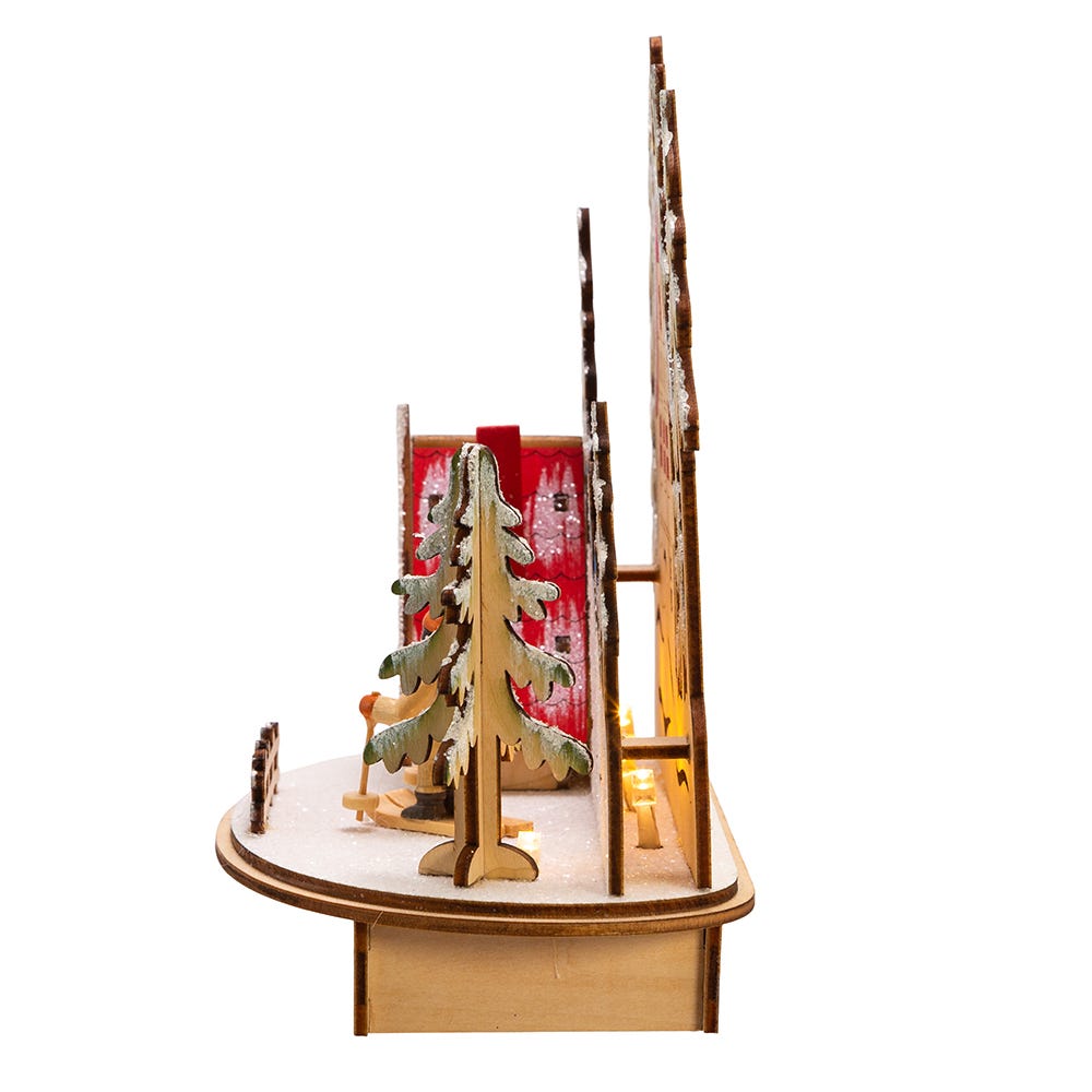 Kurt Adler 7.9-Inch Battery-Operated Light Up Ski Resort Village