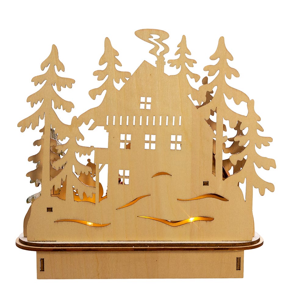 Kurt Adler 7.9-Inch Battery-Operated Light Up Ski Resort Village