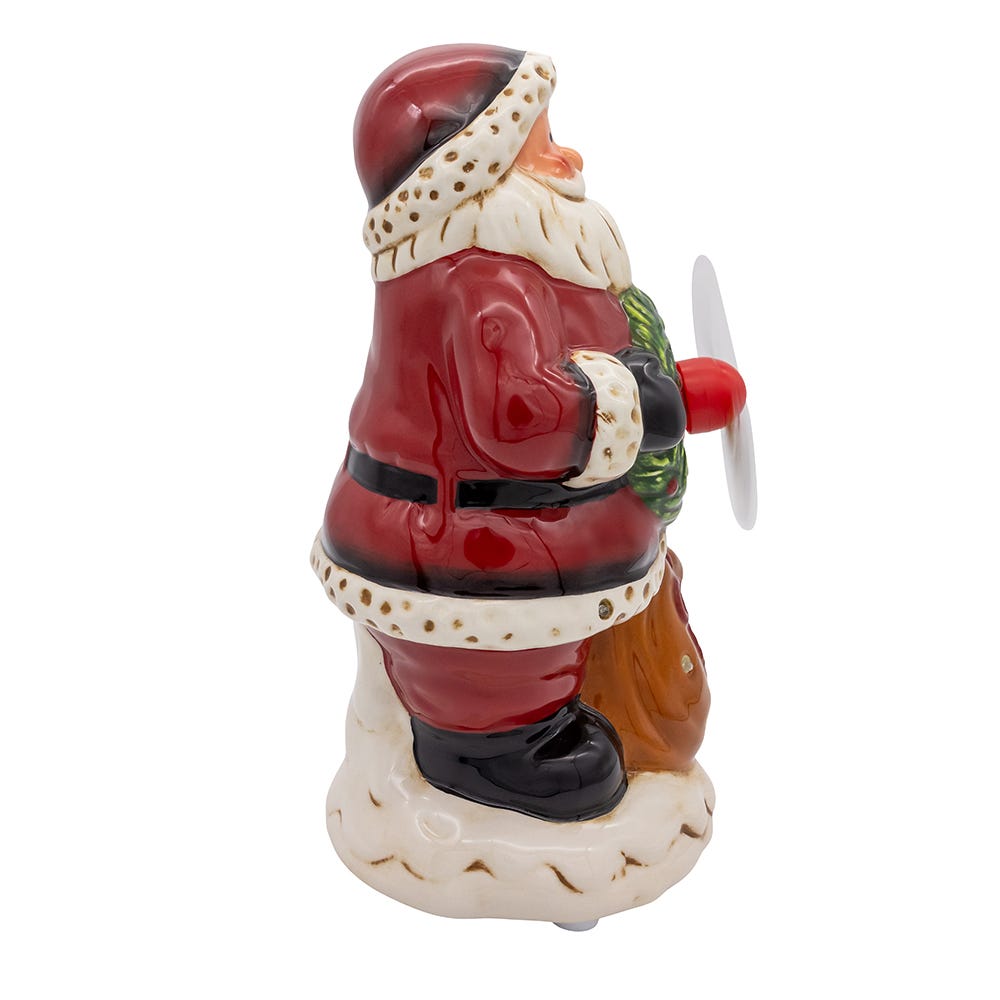 Kurt Adler 10-Inch Battery Operated Musical Santa Table Piece with Digital Propeller