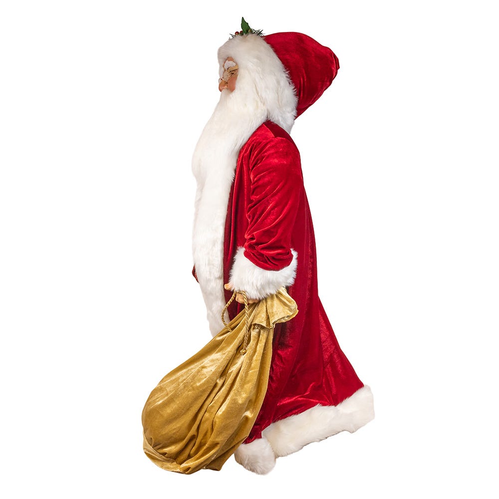 Kurt Adler 40-Inch Jacqueline Kent Traditional Santa With Bag