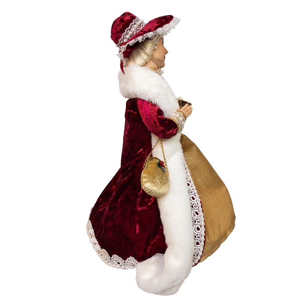 Kurt Adler 17-Inch Jacqueline Kent Red and Gold Mrs. Claus Figurine