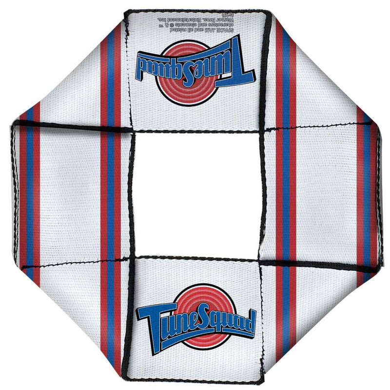Buckle-Down Space Jam Tune Squad Logo Stripe White Red Blue Squeaky Octagon Flyer Dog Toy
