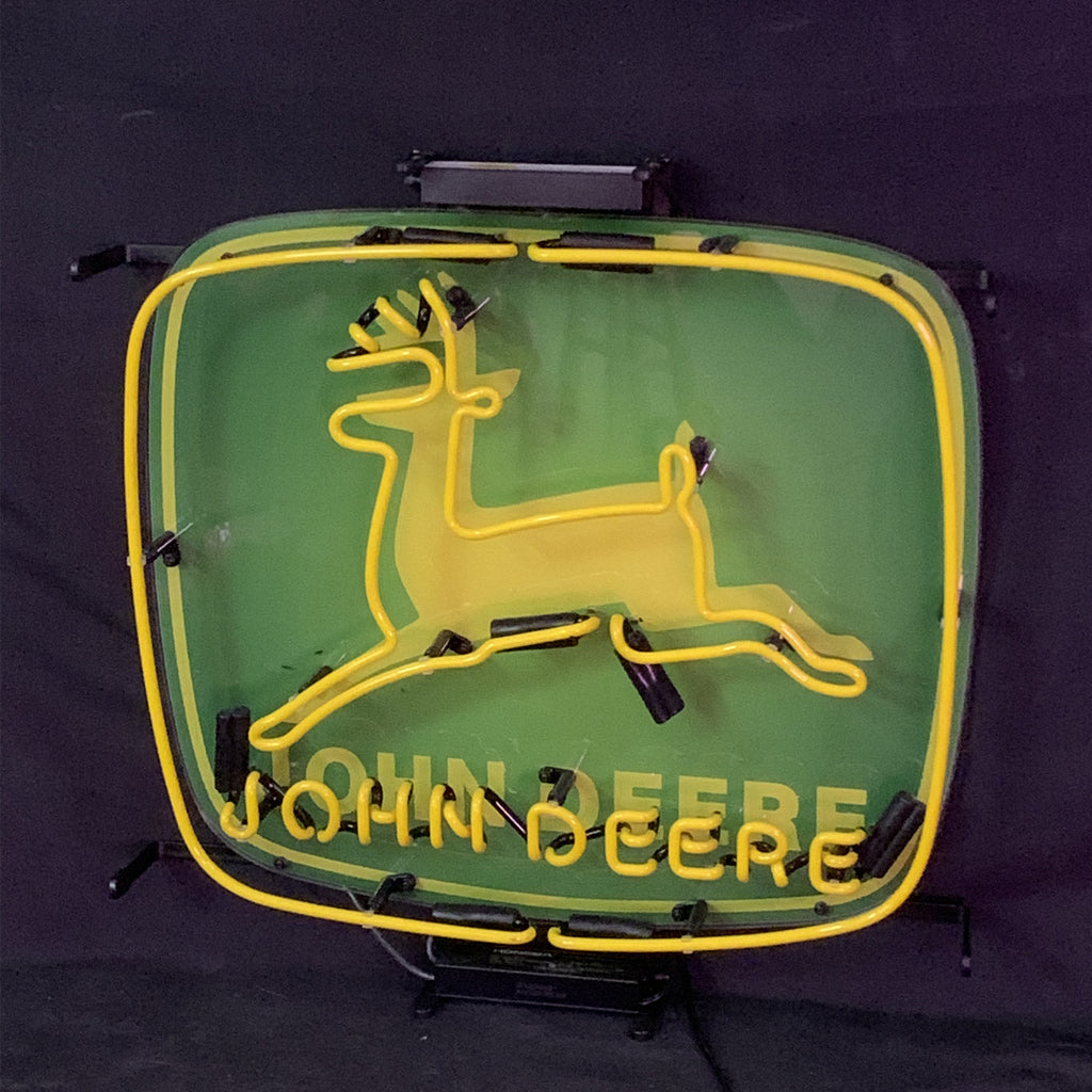 John Deere Logo Real Glass Neon Sign