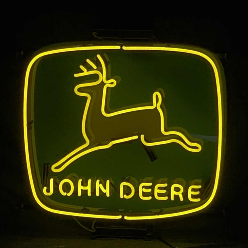 John Deere Logo Real Glass Neon Sign