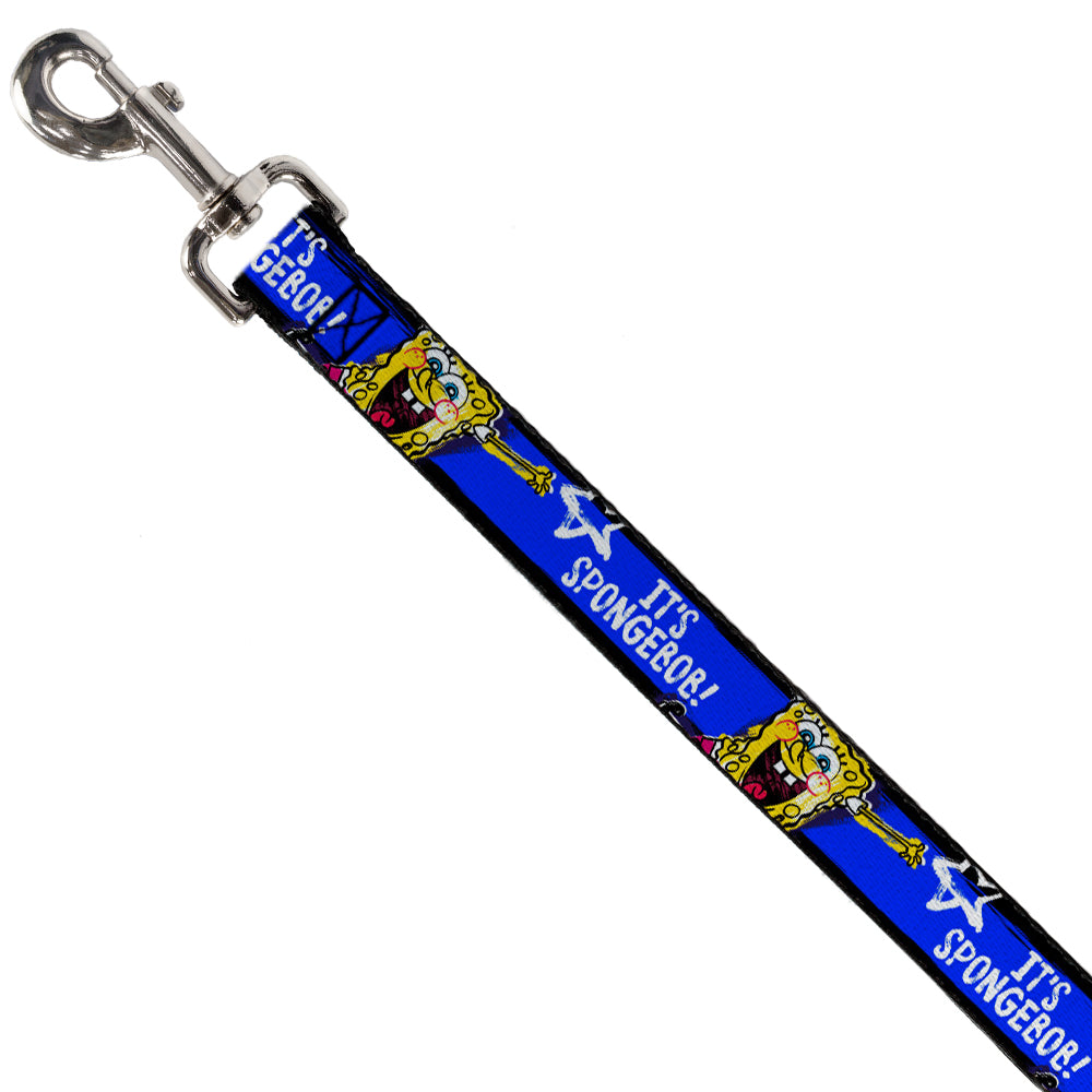 Dog Leash - SpongeBob Pose IT'S SPONGEBOB! Stripe Black/Blue/White