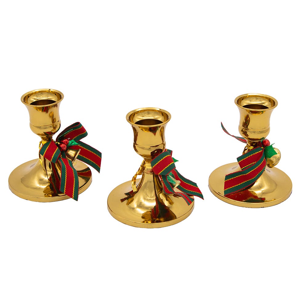 Kurt Adler 3-Inch Candleholder 3-Piece Set