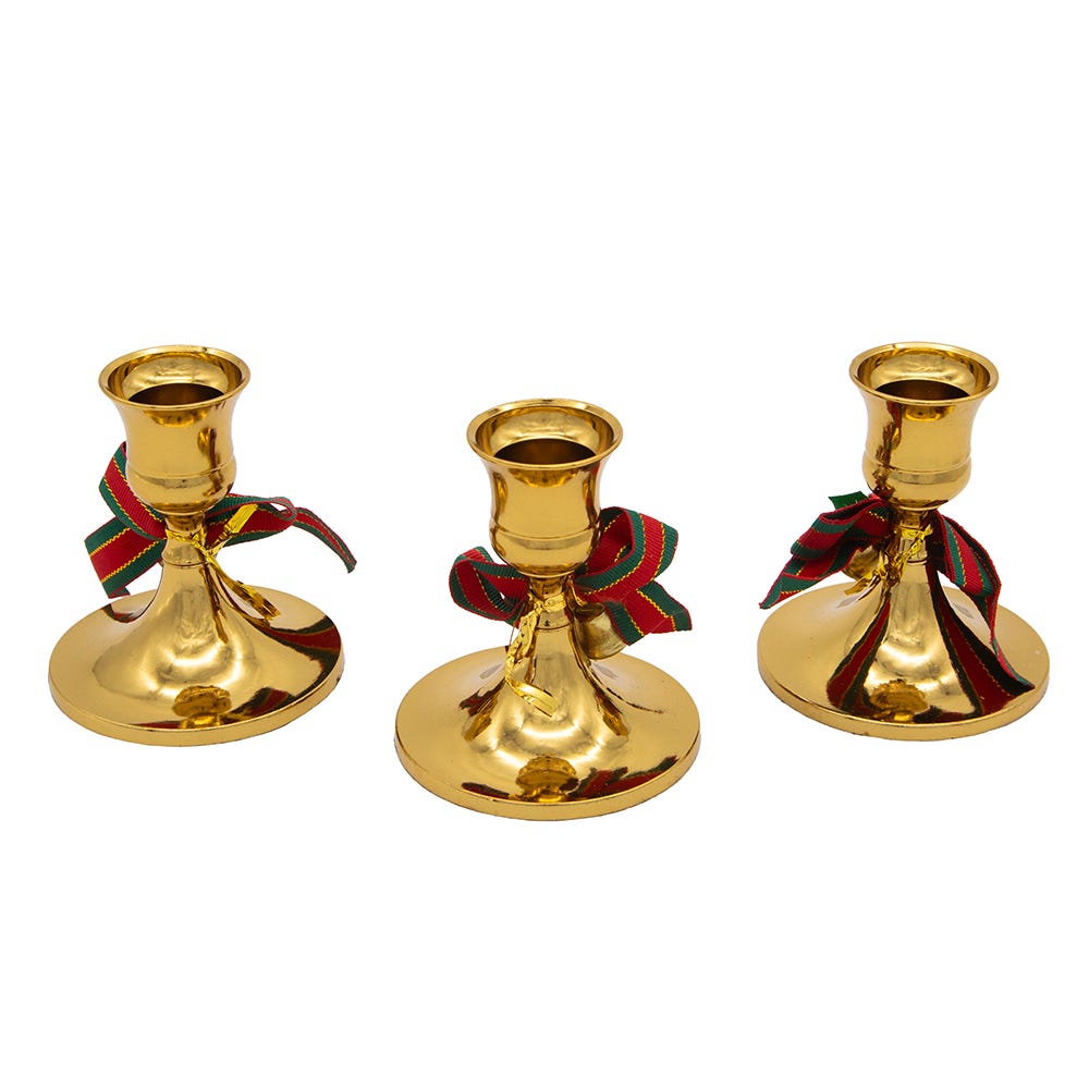 Kurt Adler 3-Inch Candleholder 3-Piece Set