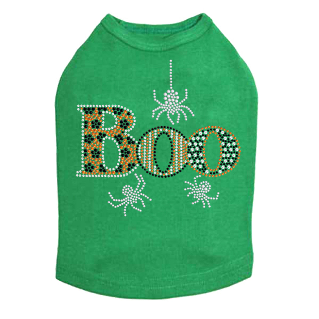 Boo with Silver Spiders - Dog Tank
