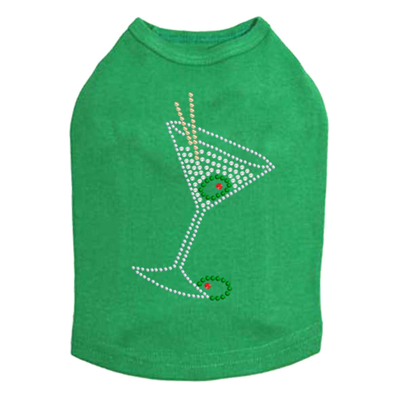 Martini - Silver Rhinestone - Dog Tank