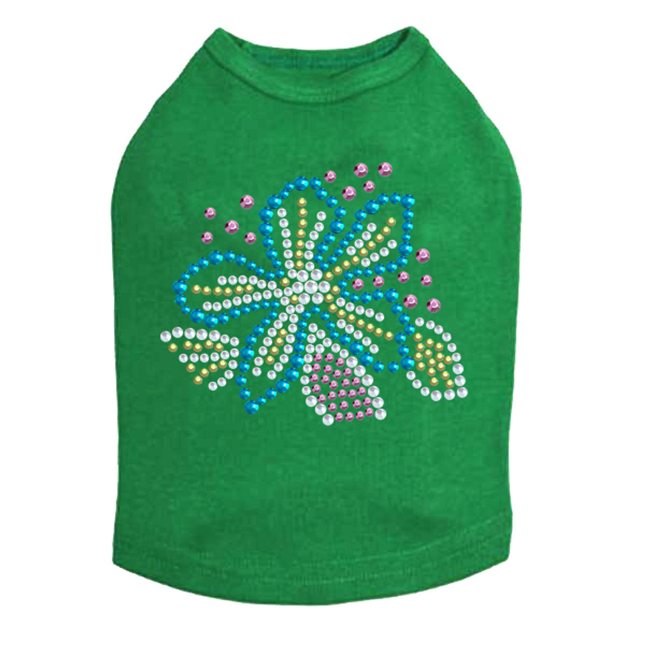 Turquoise Flower - Dog Tank