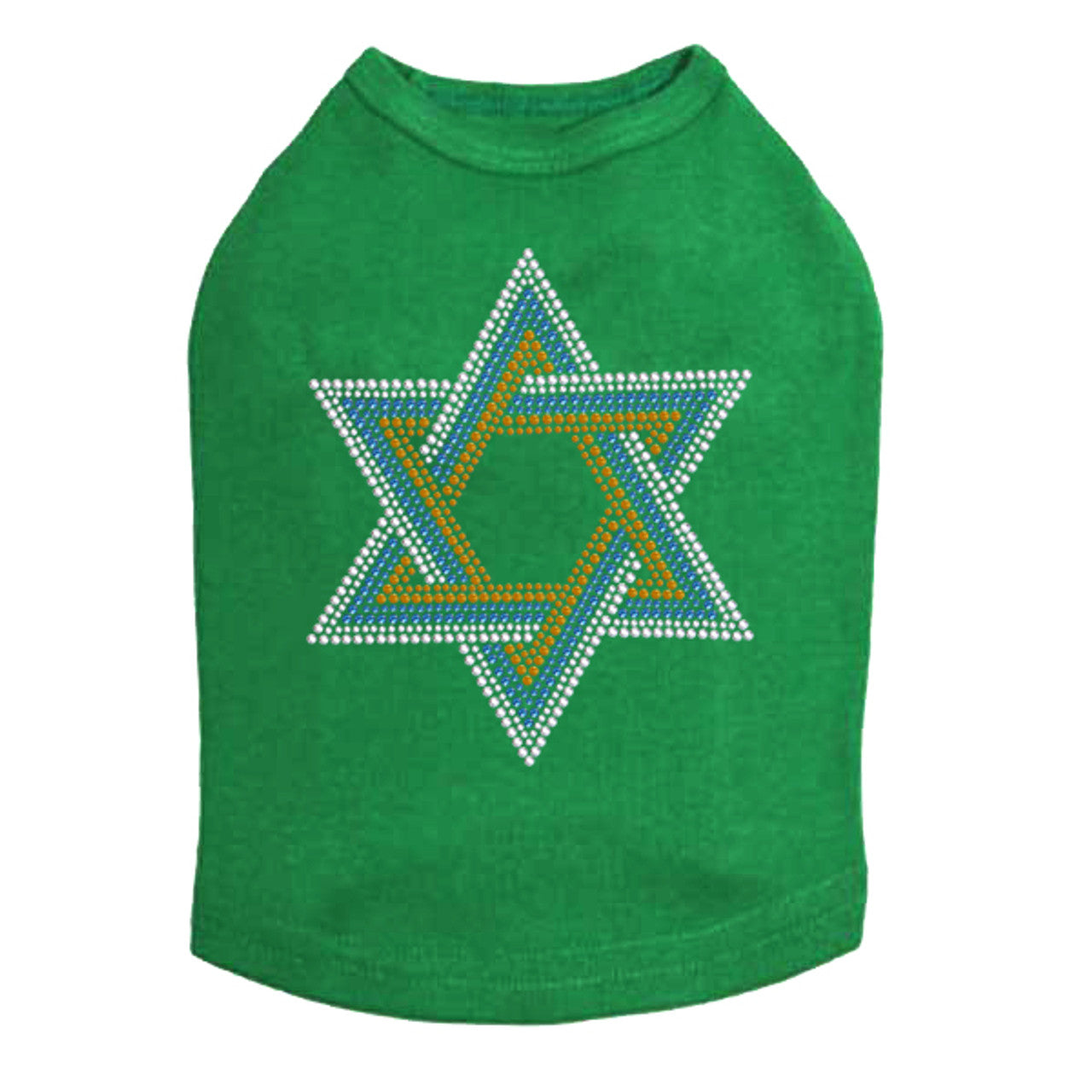 Star of David - Large (Blue, Silver, & Gold) - Dog Tank