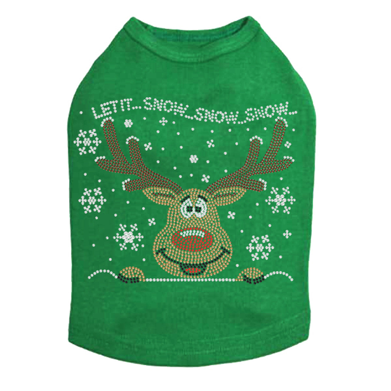 Let it Snow - Red Nose Reindeer - Dog Tank